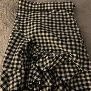 women’s gingham wrap skirt
